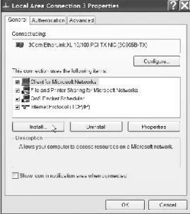 Gambar 2-2. Windows XP jaringan jendela pengaturan interface 