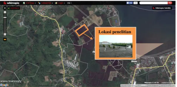 Gambar 1.1 Peta Lahan Kosong Aset Pemerintah Provinsi Sulawesi Barat  Sumber: Wikimapia, 2015 (diolah) 