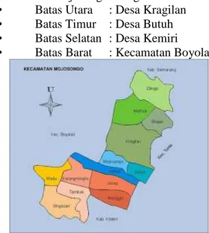 Gambar 3.1 Peta Administrasi Kecamatan  Mojosongo (Sumber: Wikipedia) 
