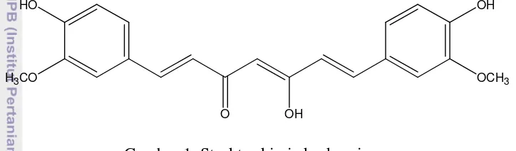 Gambar 1  Struktur kimia kurkumin 