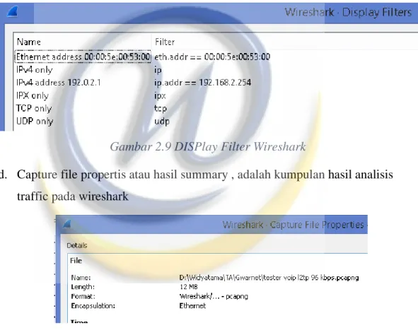 Gambar 2.9 DISPlay Filter Wireshark 