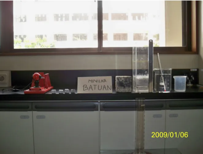 Gambar 5.2.d. Lab mini batuan Sistem peralatan yang digunakan dalam penelitian  tahap I (Tahun pertama) 