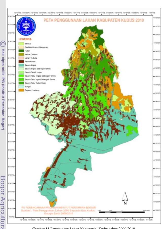 Gambar 11 Penggunaan Lahan Kabupaten  Kudus tahun 2009/2010. 