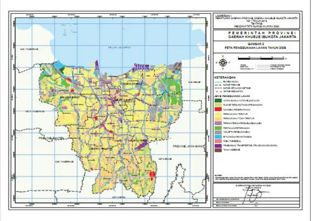 Gambar 2.9. Peta Penggunaan Lahan Eksisting di Provinsi DKI Jakarta  (Sumber: RTRW Provinsi DKI Jakarta 2030) 