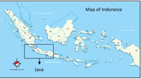 Figure 1. Map of Indonesia showing area covered in Java Island (box) in surveys caried out in January and  July  2013 to asses disease incidence of Java DM 