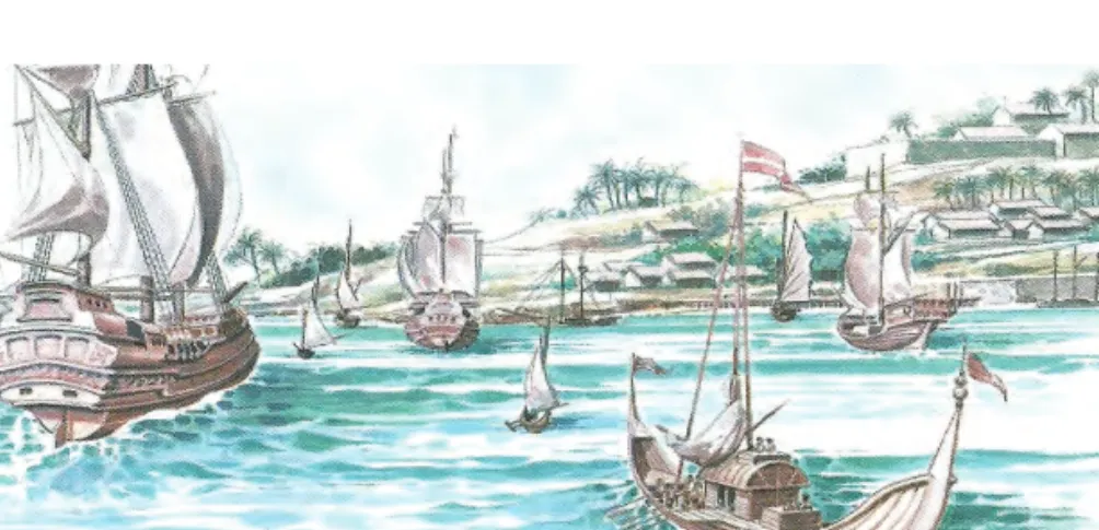 Gambar 2.49 Pelayaran dan Perdagangan internasional melalui Selat Malaka.