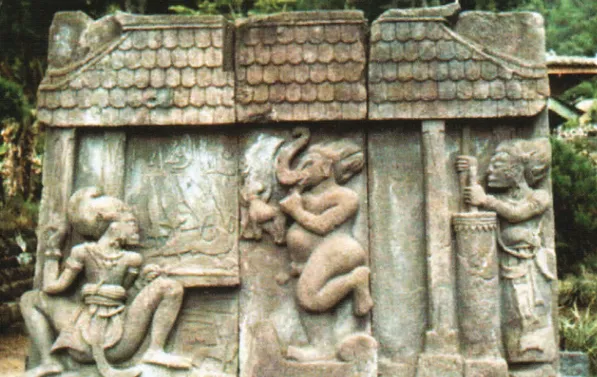 Gambar 2.48 Relief yang mengambarkan aktifitas pandai logam Sumber : Bambang Budi Utomo