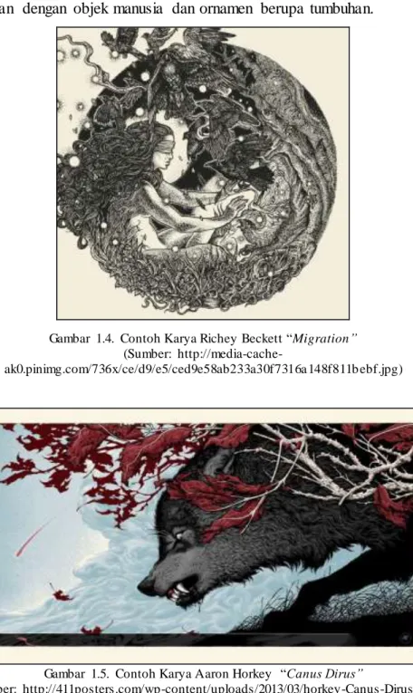 Gambar  1.5.  Contoh Karya Aaron Horkey  “Canus Dirus”   