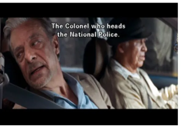 Gambar 13. Gambar teks “The colonel who heads the national police”  