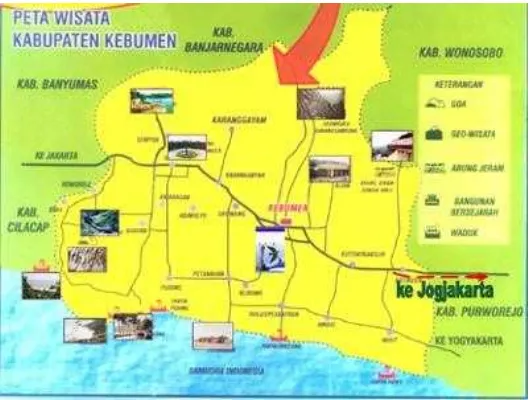 Gambar 1.1 Peta wisata Kabupaten Kebumen 