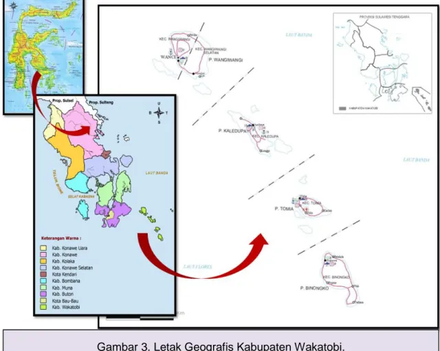 Gambar 3. Letak Geografis Kabupaten Wakatobi. 