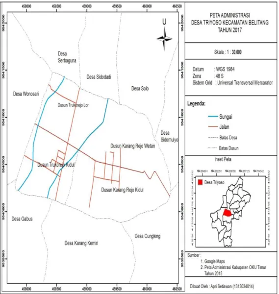 Gambar 1. Peta Administrasi Desa Triyoso Tahun 2017. 