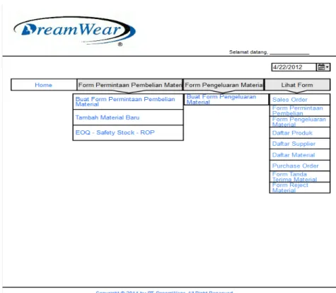 Gambar 3 User Interface: Halaman Utama Bagian PPIC&amp;Merchandiser 