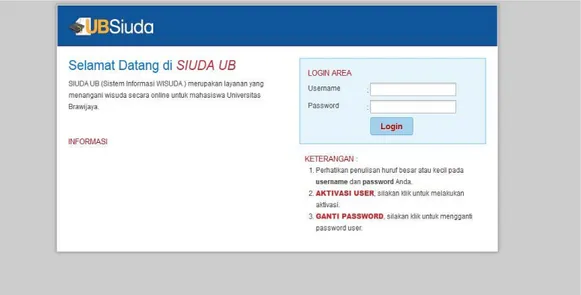 Gambar 5. Tampilan website Sistem Wisuda (Siuda) Universitas Brawijaya 