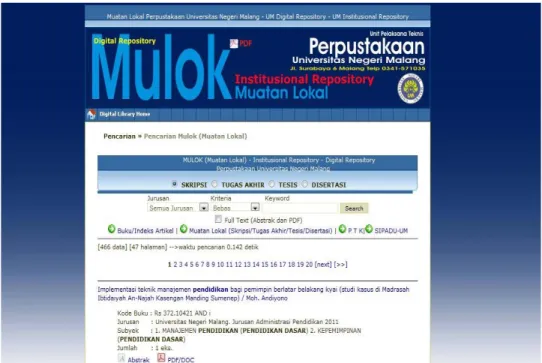 Gambar 7. Tampilan situs Mulok Universitas Negeri Malang 