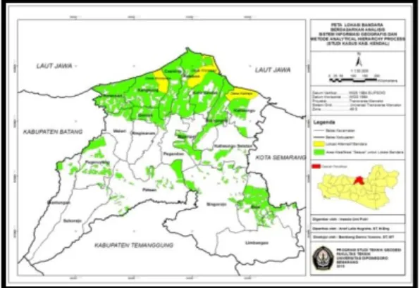 Gambar  10. Peta Perkiraan KKOP Bandara  di Desa  Wonorejo Kecamatan Kaliwungu 
