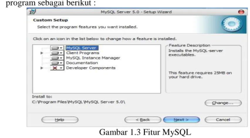 Gambar 1.3 Fitur MySQL 