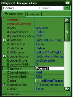 Gambar 2.6 Tampilan Object Inspector 