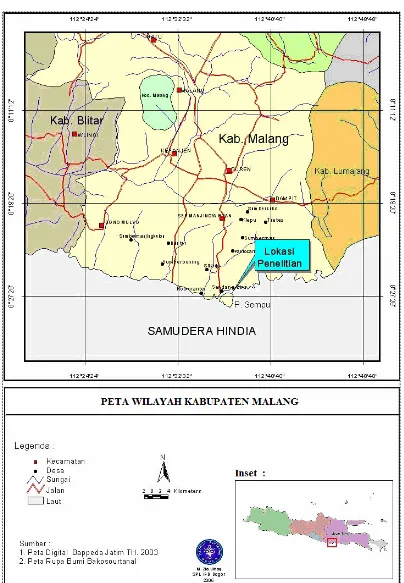 Gambar 4 Lokasi penelitian kawasan pariwisata pesisir Sendang Biru 