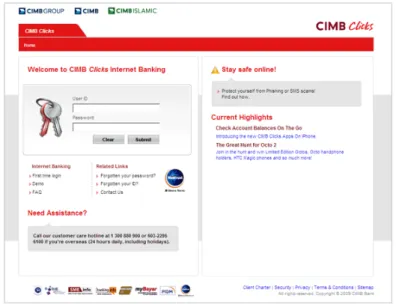 Gambar 7. Fitur Security dari CIMB Clicks 