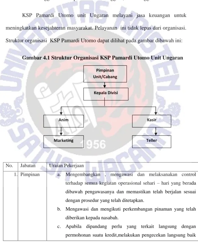 Gambar 4.1 Struktur Organisasi KSP Pamardi Utomo Unit Ungaran 
