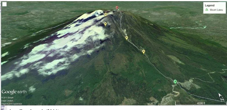 Gambar 5 Peta jalur pendakian Cemoro Kandang 