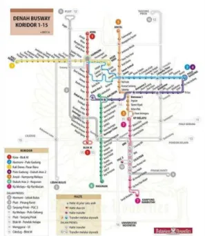 Gambar 1. Denah Busway Koridor 1 s/d 15 