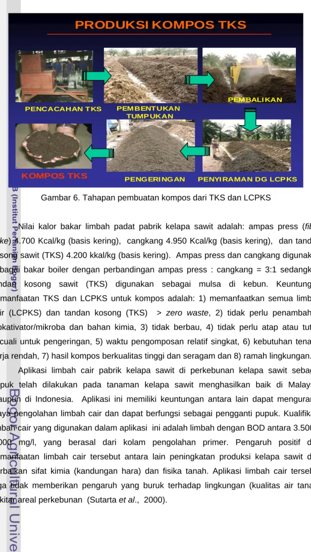 Gambar 6. Tahapan pembuatan kompos dari TKS dan LCPKS 