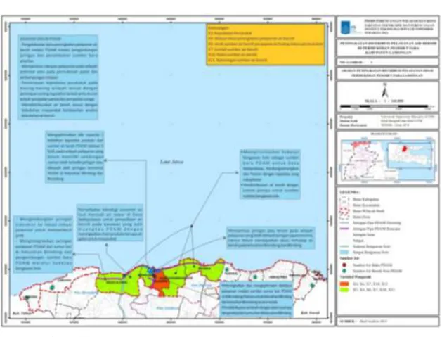 Gambar 4. Peta Arahan Penyediaan Air Bersih pada Kawasan Rawan Air Bersih melalui PDAM di  Permukiman Pesisir Utara Lamongan 