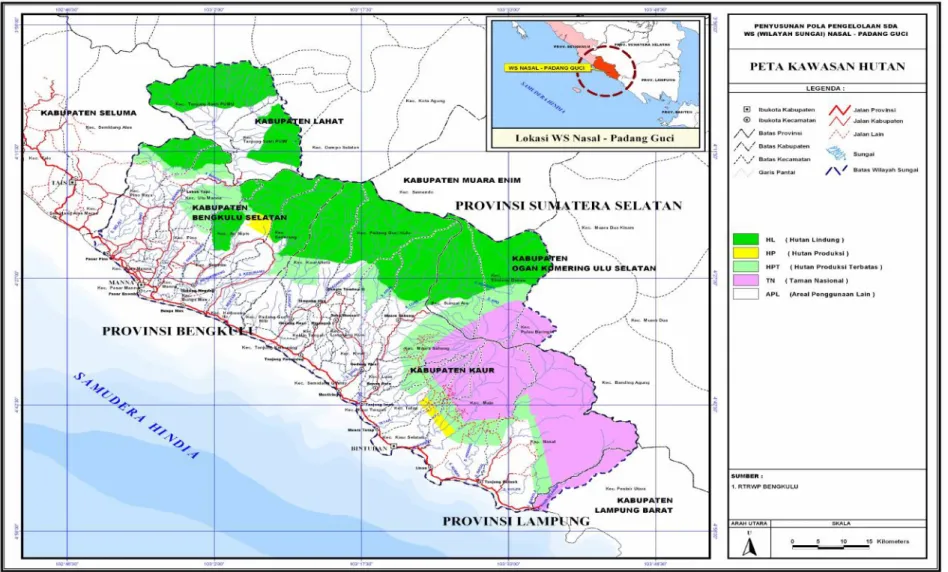 Gambar 2.7. Peta Kawasan Hutan di WS Nasal – Padang Guci