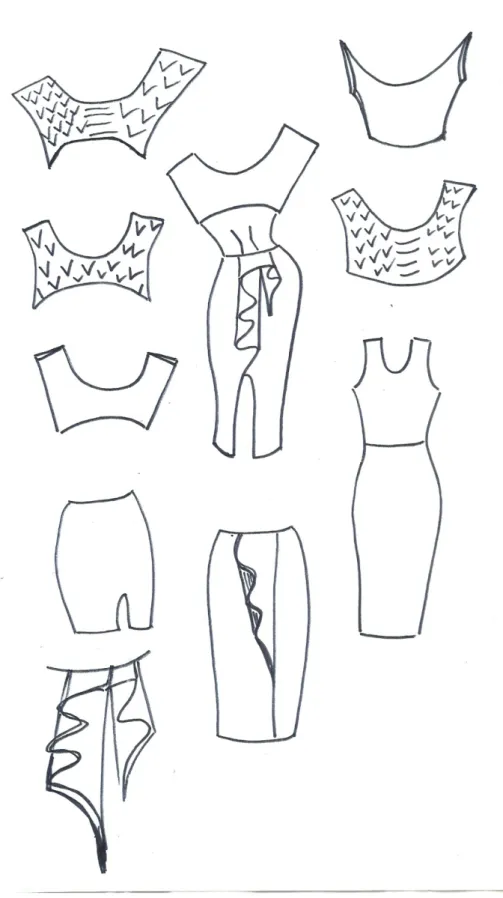 Gambar 5. Design Sketching Busana Pesta Malam 