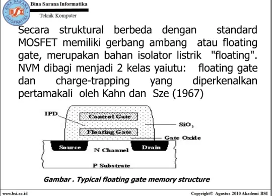 Gambar . Typical floating gate memory structure