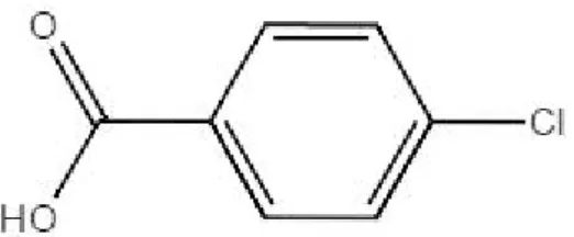 Gambar 1. Struktur asam 4-klorobenzoat (Sigma-Aldrich, 2014).