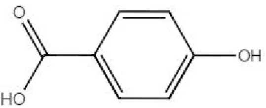 Gambar 2. Struktur asam 4-hidroksibenzoat (Hinwood, 1987).