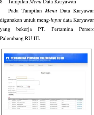 Gambar 3.10 Tampilan Menu Detail Data  Inventaris