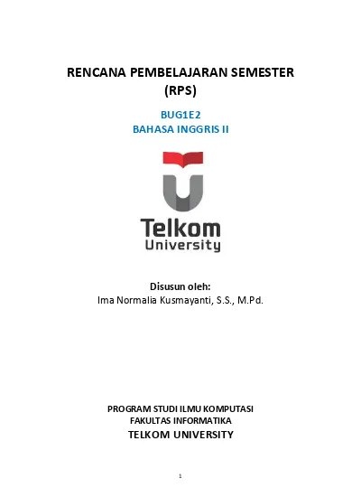 RENCANA PEMBELAJARAN SEMESTER (RPS)