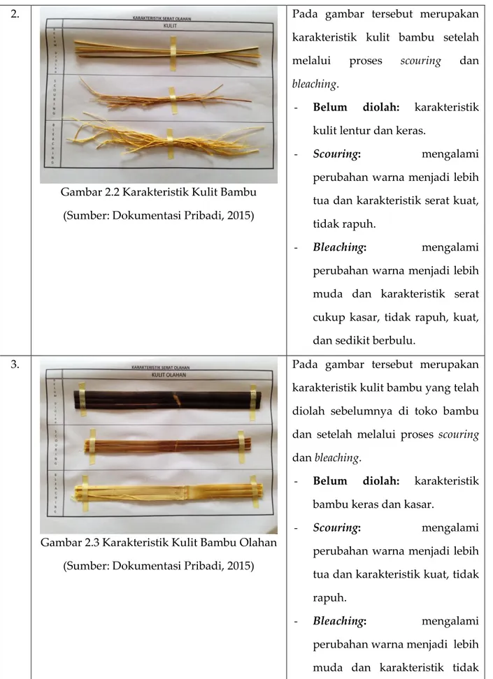 Gambar 2.2 Karakteristik Kulit Bambu  (Sumber: Dokumentasi Pribadi, 2015) 