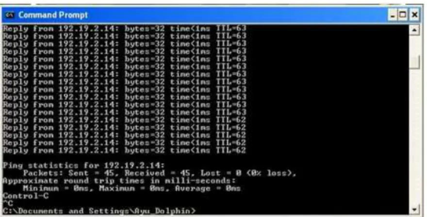 Gambar 3 Hasil Ping Pada Konfigurasi OSPF 