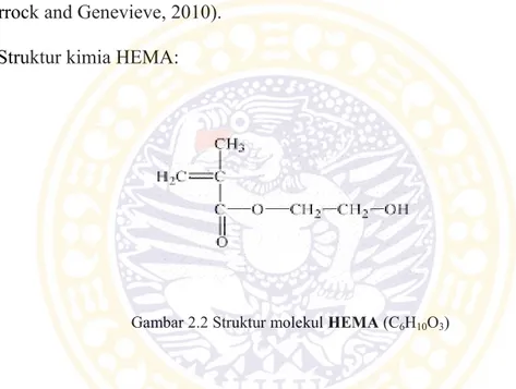 Gambar 2.2 Struktur molekul HEMA (C 6 H 10 O 3 )  