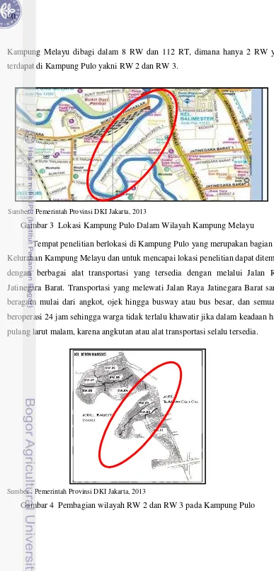 Gambar 3  Lokasi Kampung Pulo Dalam Wilayah Kampung Melayu 