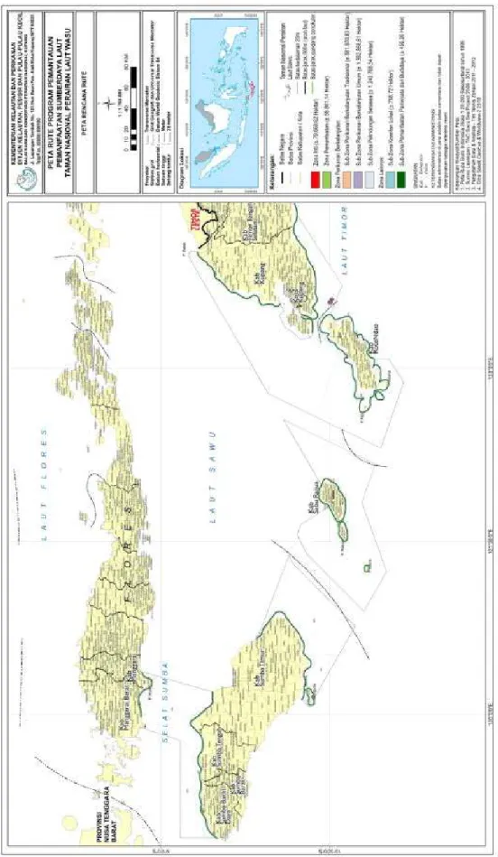 Gambar  1. Pembagian sektor monitoring pemanfaatan sumberdaya di TNP Laut Sawu. 