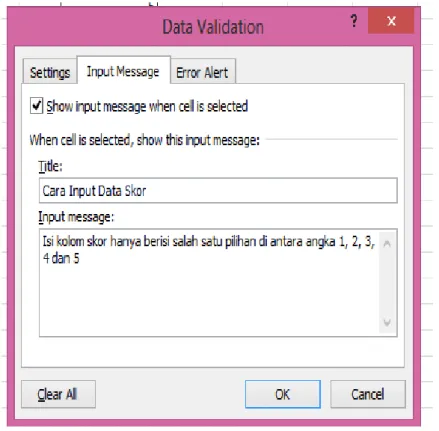 Gambar 14. Data Validation – Input Message 
