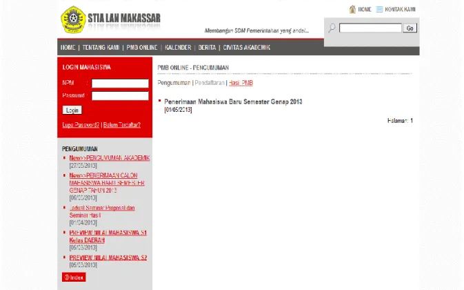 Gambar 6  Tampilan Website STIA LAN Makassar 