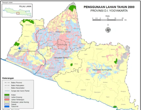 Gambar 5. Peta Penggunaan Lahan Provinsi DIY Tahun 1994 dan Tahun 2000