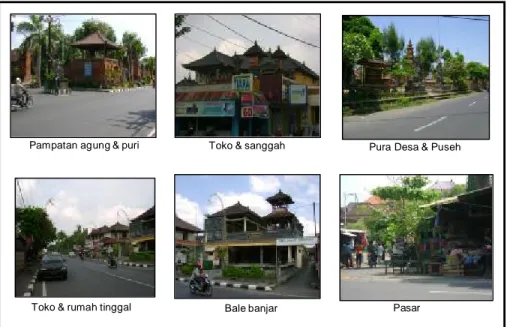 Gambar 2. Elemen-elemen ruang kota di Desa Adat Kesiman  Sumber: Pengamatan Lapangan (2010)  