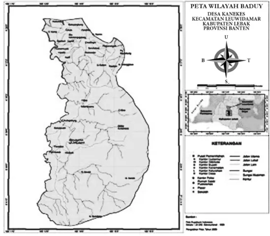 Gambar 2  : Peta wilayah masyarakat adat Baduy