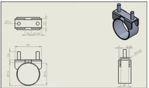 Gambar teknik produk front engine mounting yang telah dirakit beserta dimensi dari setiap komponennya dapat dilihat pada Gambar 3.