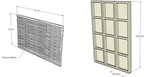 Figure 2. Panel Beton Bertulang Bambu dan Panel Dinding Bambu Plaster 