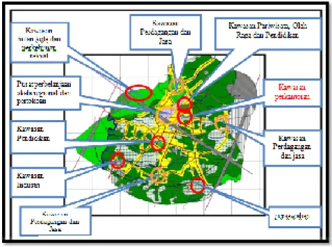 Gambar 2.  Peta Penyebaran Tata Ruang Kota Kotamobagu Tahun 2009-2029  Sumber:RTRW Kota Kotamobagu 2009-2029 