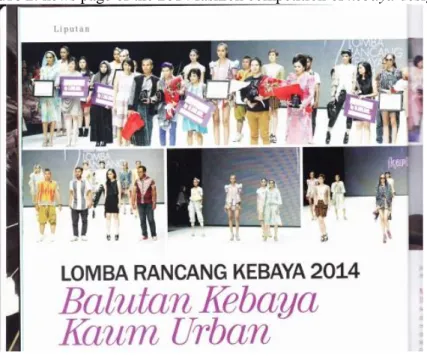 Figure 2: news page of the 2014 fashion competition of kebaya designs 